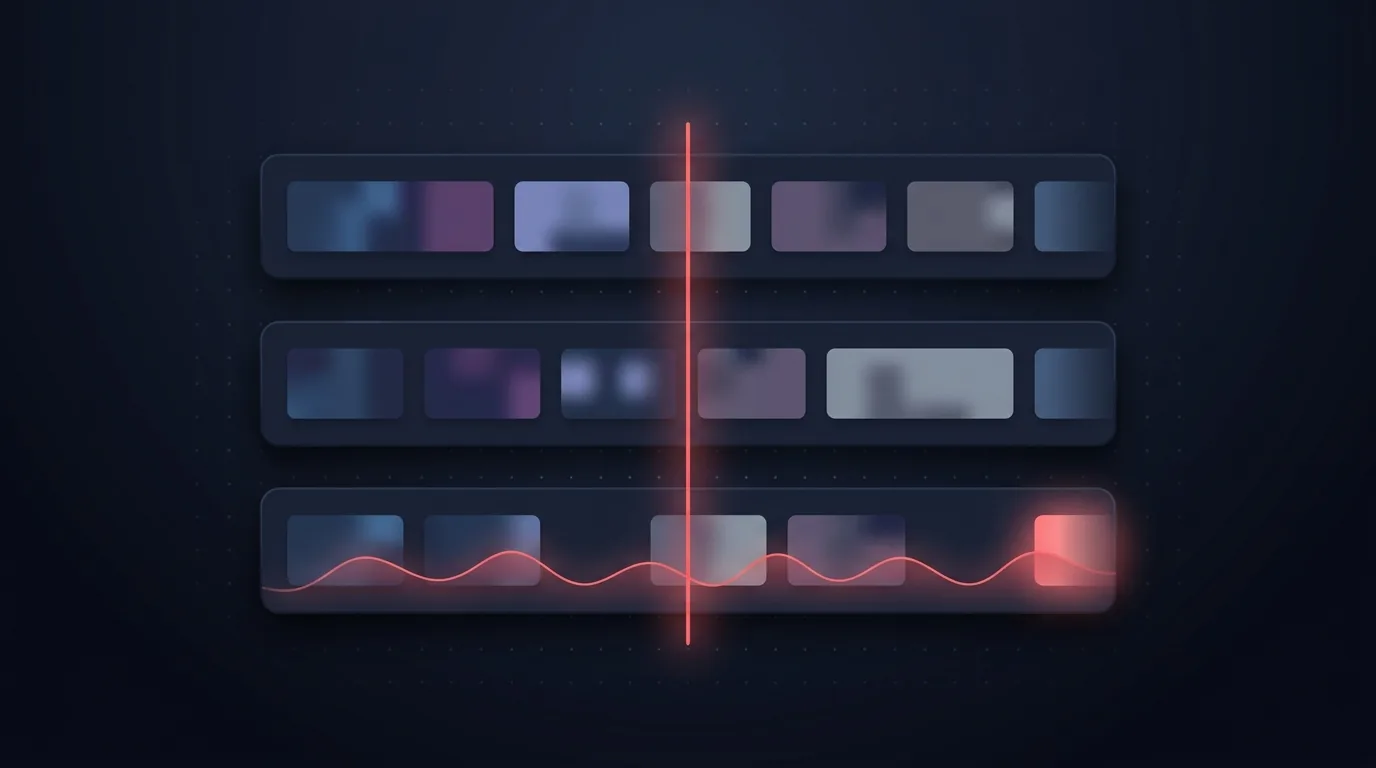 Concept illustration of a layered editing timeline