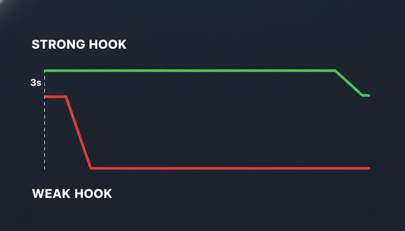 Concept illustration of a retention line staying high versus dropping off a cliff
