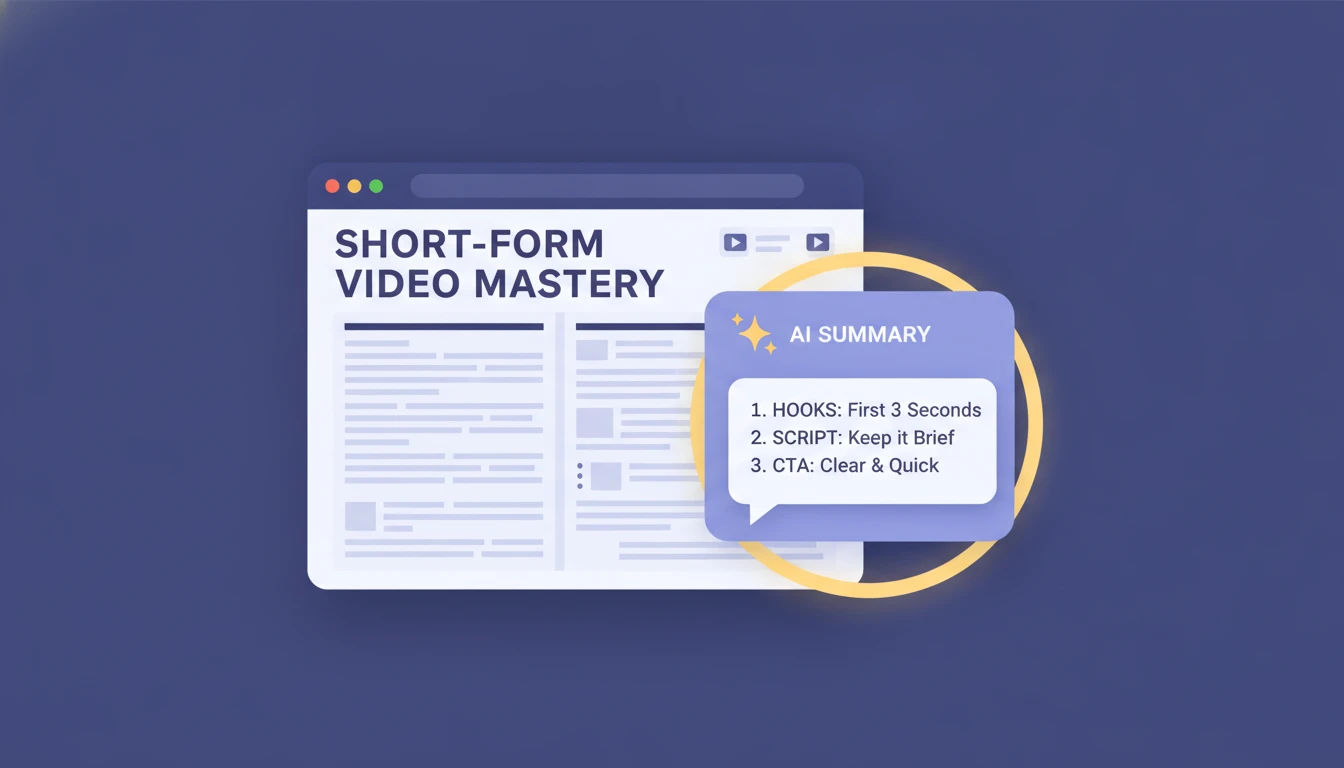 A browser page with an AI side panel summarizing the article into three bullet points
