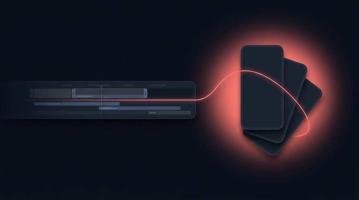 Concept illustration of clipping, captions and scheduling