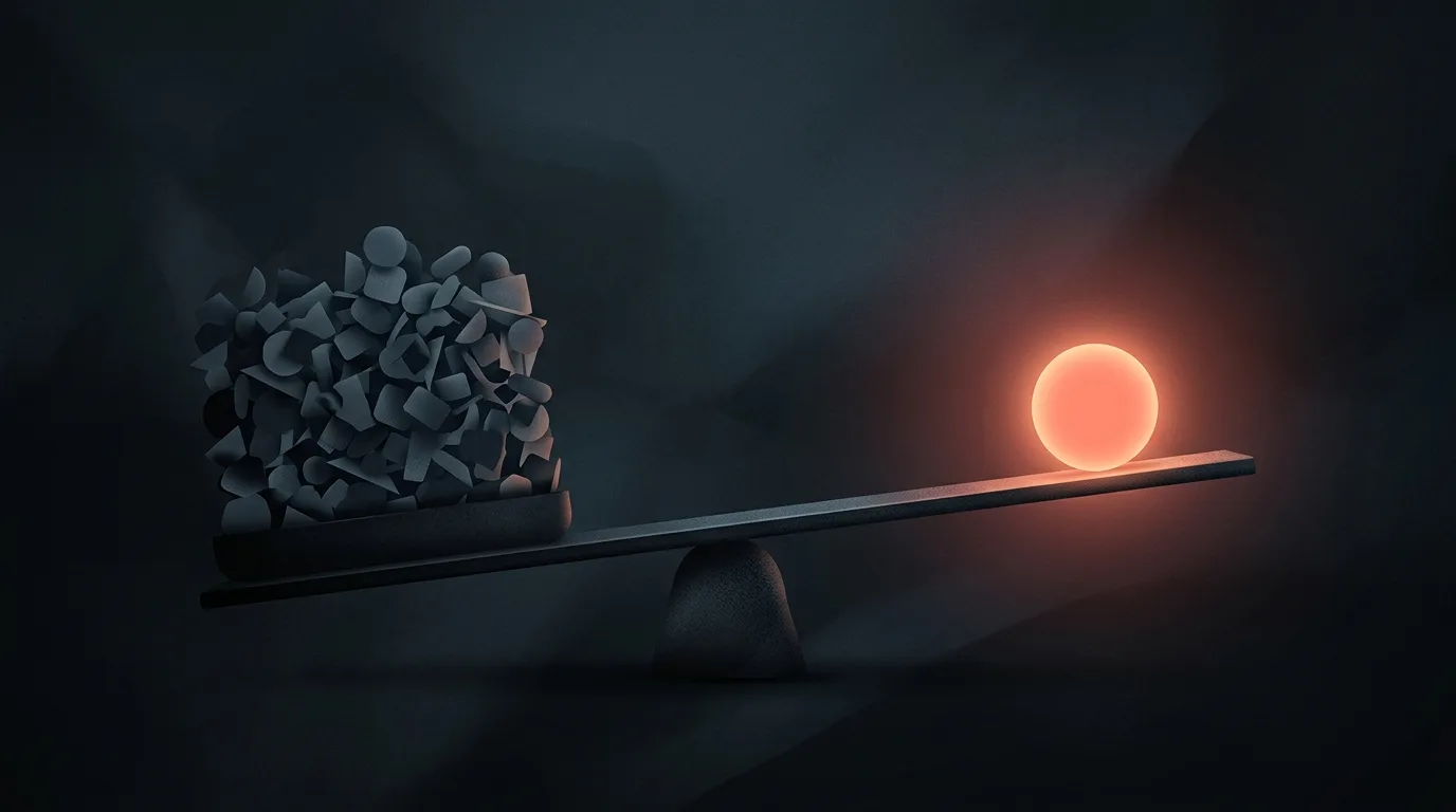 Concept illustration weighing a crowded niche against an open one