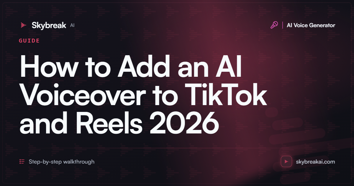How to Add an AI Voiceover to TikTok and Reels (2026)