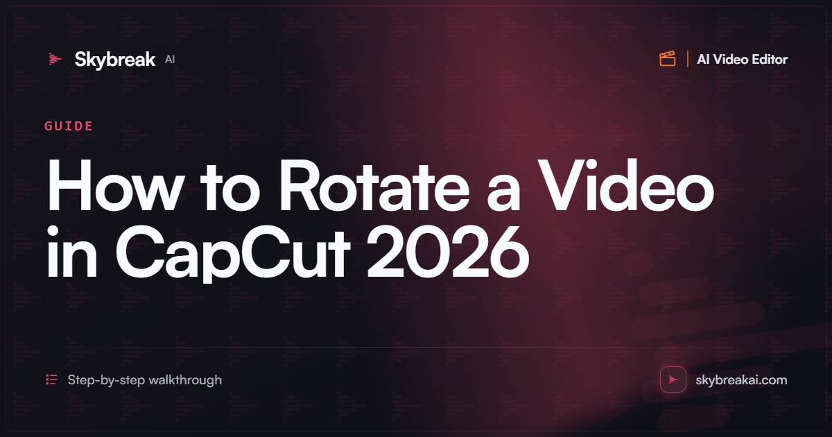 How to Rotate a Video in CapCut (2026): 90°, Free Angle, or Flip
