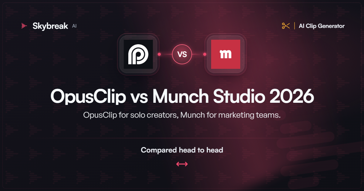 OpusClip vs Munch Studio: Which Is Better for Repurposing Long Videos? (2026)