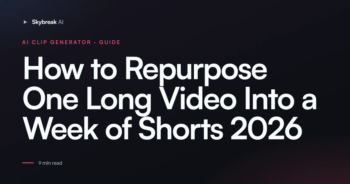 How to Repurpose One Long Video Into a Week of Shorts (2026)