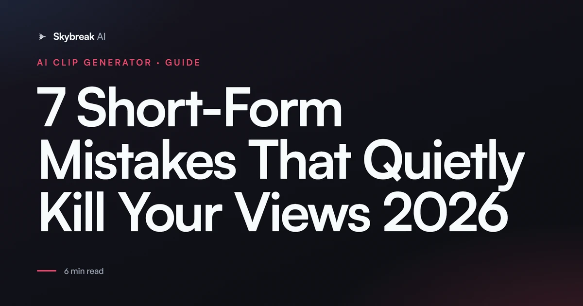 7 Short-Form Mistakes That Quietly Kill Your Views (2026)