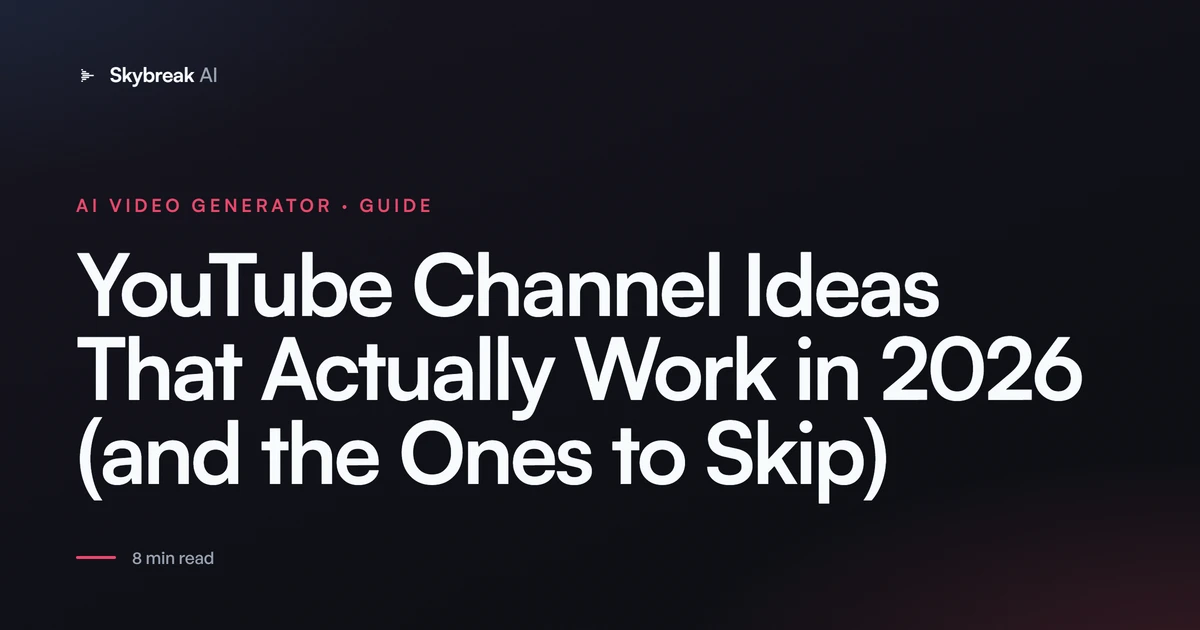 YouTube Channel Ideas That Actually Work in 2026 (and the Ones to Skip)